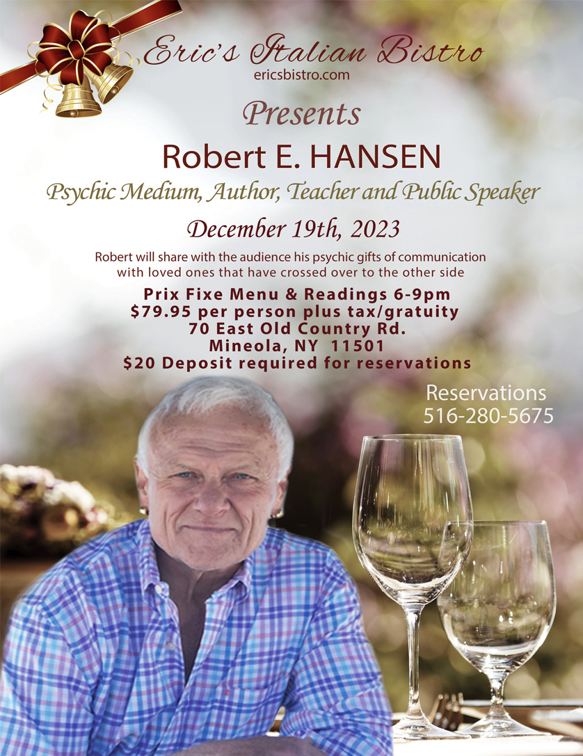 Robert E. Hansen Menu Eric's Italian Bistro Modern & Italian Cuisine